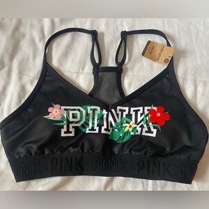 NWT Victoria’s Secret Pink ACTIVE Bra, Floral, Ultimate Light Lined, Size Small